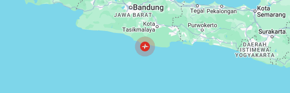 Gempa Bumi yang terjadi di Kabupaten Pangandaran, Jawa Barat, pada Kamis 28 Desember 2023. (Foto: bmkg)