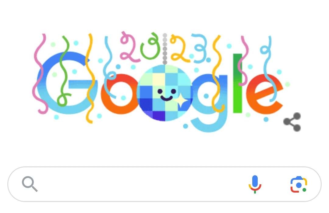 Tampilan Google Doodle menjelang Tahun Baru, Minggu 31 Desember 2023. (Foto: Google)