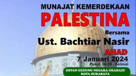 Aksi damai dukung Palestina di Surabaya, Minggu 7 Januari 2024 pagi. (Foto: Poster/Istimewa)