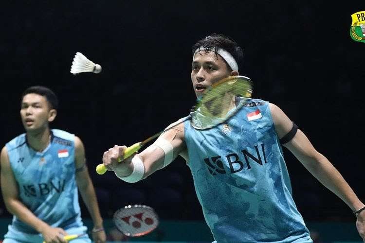 Ganda putra Indonesia Fajar Alfian/Muhammad Rian Ardianto gugur di perempat final Malaysia Open 2024. (Foto: PBSI)