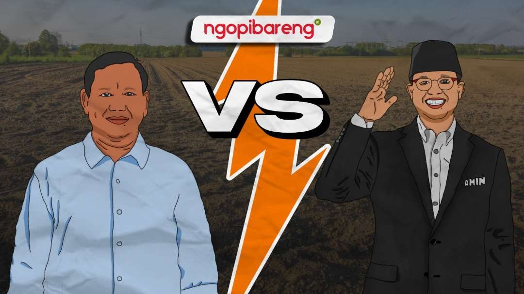 Perseteruan antara Capres Prabowo dengan Anies Baswedan di debat capres-cawapres. (Foto: Ilustrasi/Ngopibareng.id)