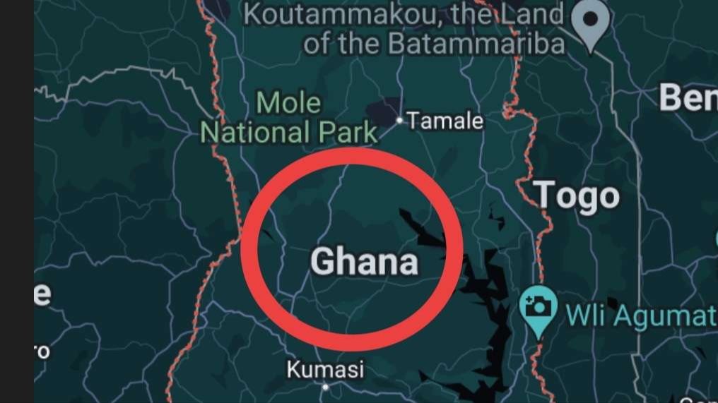 Sumiarti alias Sum Denianti tertahan di Ghana, Afrika, lantaran masalah dokumen dan biaya pulang. (Ilustrasi: Google Map)