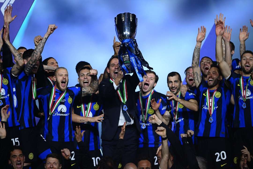 Selebrasi Inter Milan juara Piala Super Italia 2023, Selasa 23 Januari 2024 dini hari waktu Indonesia. (Foto: X Inter)