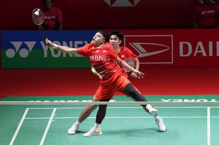 Ganda putra Indonesia, Leo Rolly Carnando/Daniel Marthin, sukses mempertahankan gelar juara usai memenangkan laga final Indonesia Masters 2024. (Foto: PBSI)