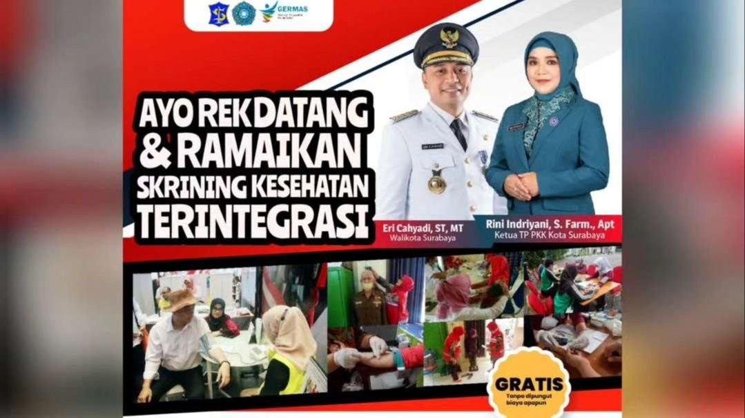 Skrining kesehatan gratis di Puskesmas Surabaya, 29 Januari-10 Februari 2024. (Foto: Instagram @sehatsurabayaku)