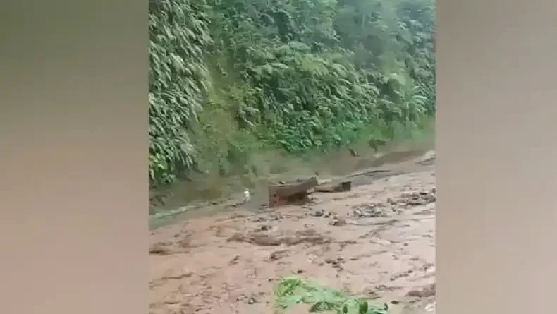 Banjir lahar Gunung Semeru di aliran Sungai Glidik, perbatasan Kabupaten Lumajang dengan Kabupaten Malang menelan korban jiwa. (Foto: Youtube)