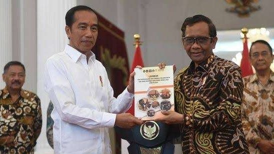 Menko Polhukam Mahfud MD resmi pamitan ke Presiden Jokowi, Kamis 1 Februari 2024. (Foto: Istimewa)