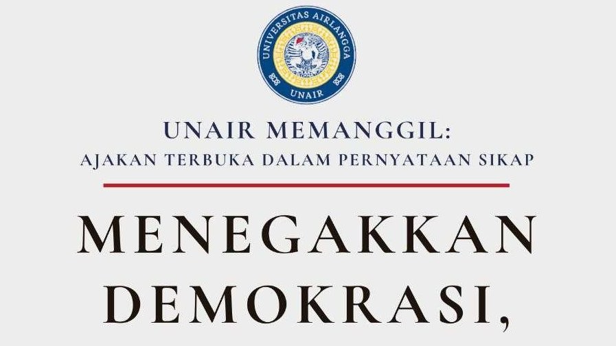Unair memanggil, ajakan terbuka untuk menegakkan demokrasi Indonesia, menjelang Pemilu. (Foto: Instagram)
