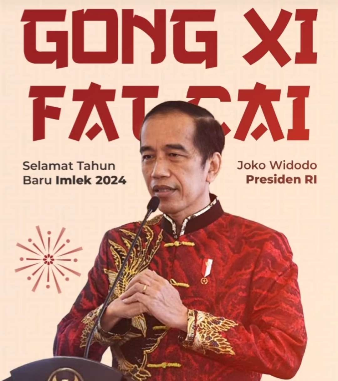 Sambutan Presiden Jokowi di perayaan Imlek, Sabtu 10 Februari 2024. (Foto: Instagram @jokowi)
