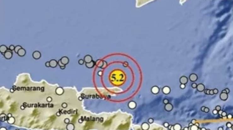 Gempa Sumenep, Jawa Timur, Kamis 22 Februari 2024. (Foto: Instagram @infobmkg)