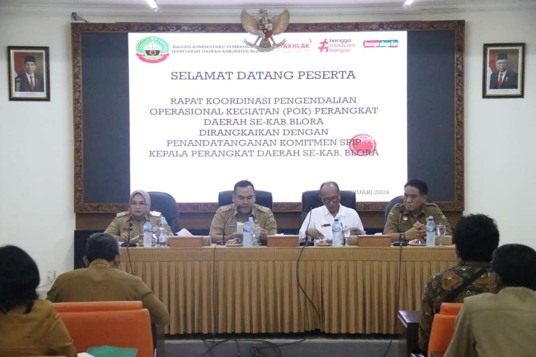 Rapat koordinasi bersama Perwakilan Badan Pemeriksa Keuangan dan Pembangunan Provinsi Jawa Tengahh di ruang pertemuan Setda