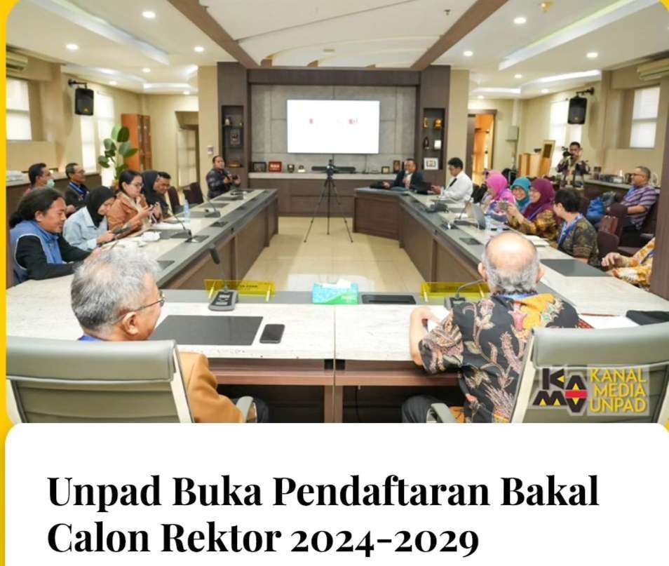 Pembukaan pendaftaran masa pemilihan Rektor Unpad periode 2024-2029 di ruang Executive Lounge Unpad Kampus Iwa Koesoemasoemantri, Bandung. (Foto: Dadan Triawan/Instagram Unpad)