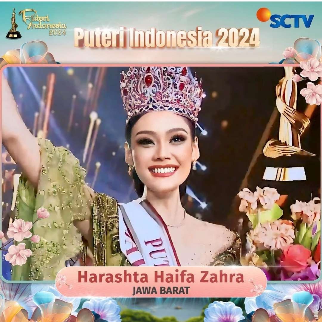 Puteri Indonesia 2024 Harashta Haifa menyisihkan 41 finalis berbakat lainnya, malam grand final Jumat 8 Maret 2024. (Foto: Instagram SCTV)