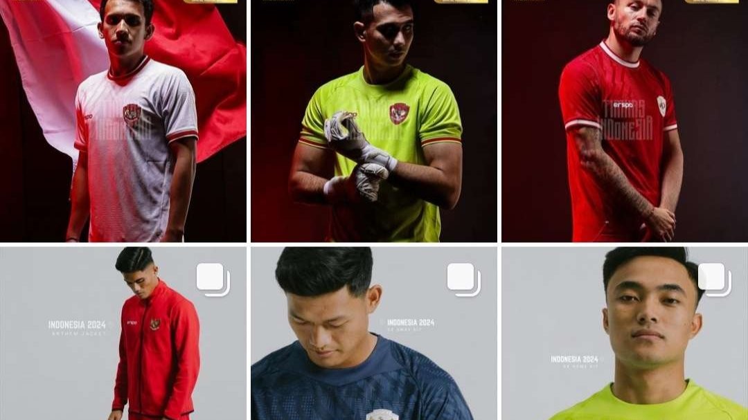 Jersey Timnas Indonesia, untuk pemain dan kiper laga kandang hingga tandang. (Foto: Instagram Timnas Indonesia)