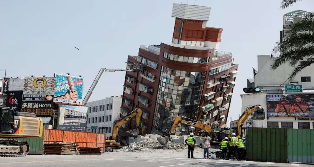 Jumlah orang yang terluka akibat gempa berkekuatan 7,2 skala Richter di Taiwan timur meningkat melewati 1.000 orang pada Kamis, 4 April 2024. (Foto: Reuters)