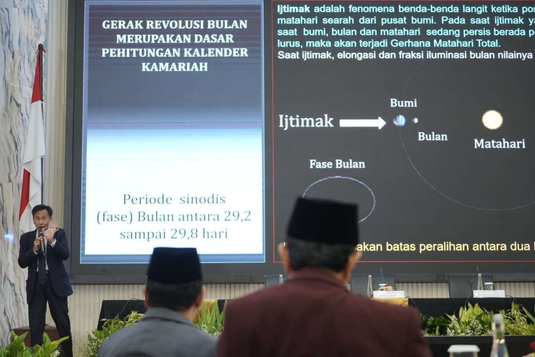 Tim Hisab dan Rukyat Kementerian Agama Cecep Nurwendaya menyebut posisi hilal awal Syawal 1445 H di seluruh wilayah Indonesia sudah tampak. (Foto: Istimewa)