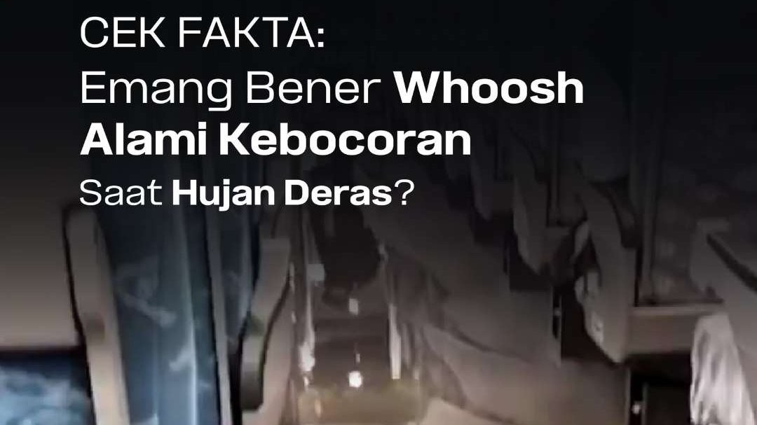 Viral video kereta cepat Whoosh bocor saat hujan deras. (Foto: X Whoosh)