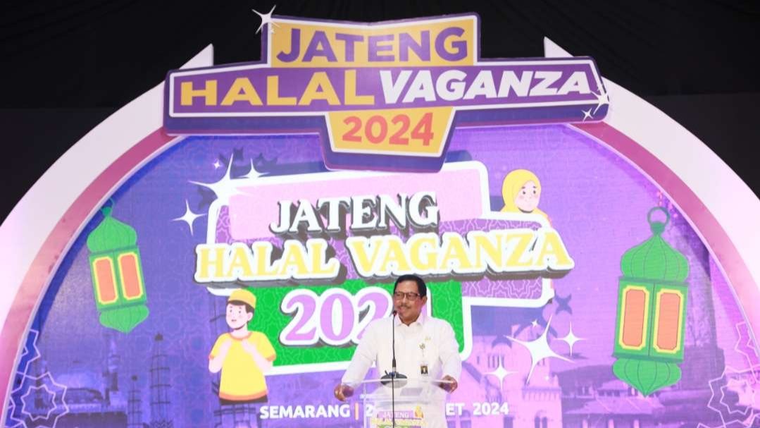 Penjabat Gubernur Jawa Tengah saat membuka Halal Vaganza 2024 di halaman Kantor DPRD Provinsi Jawa Tengah pada 25-27 Maret 2024. (Foto: Pemprov Jateng)