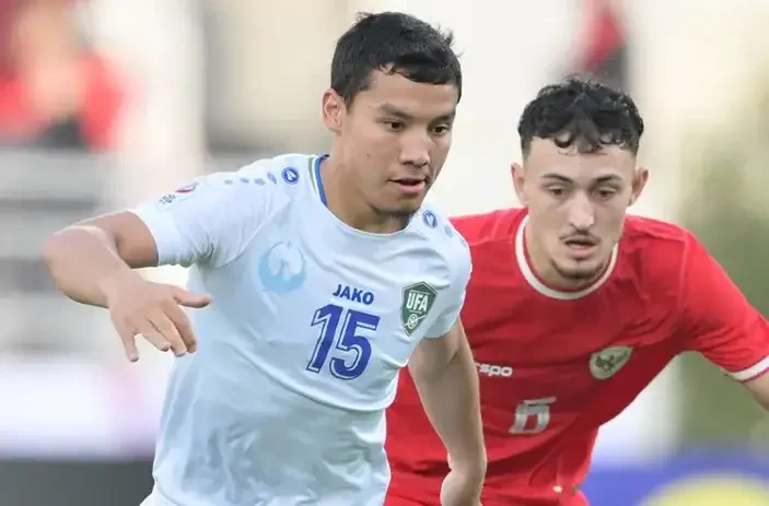 Timnas Indonesia U-23 melawan Uzbekistan U-23 pada laga semifinal Piala Asia U-23 di Stadion Abdullah bin Khalifa di babak pertama 0-0. (Foto: Asian Cup)