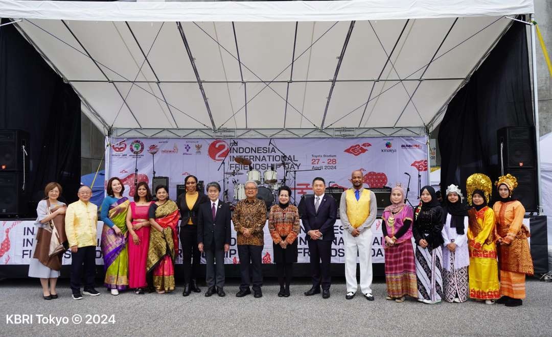 Dubes RI untuk Jepang dan Mikronesia Heri Akhmadi membuka kegiatan 2nd Indonesia International Friendship Day di Toyota 2024. (Foto: Dok KBRI Tokyo)