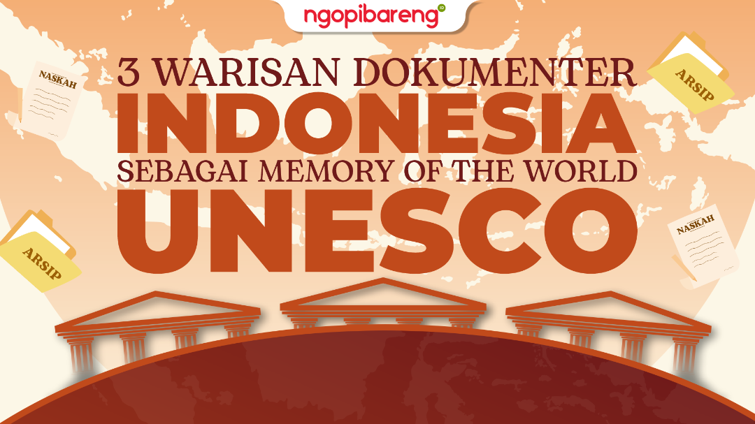 Tiga warisan dokumenter Indonesia sebagai Memory Of The World UNESCO. (Ilustrasi: Chandra Tri Antomo/Ngopibareng.id)